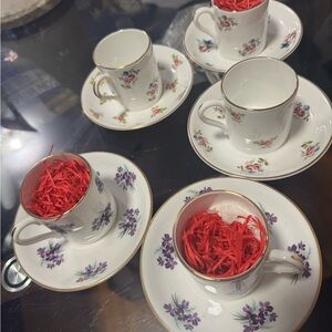 Floral Porcelain Tea Cup and Saucer Set